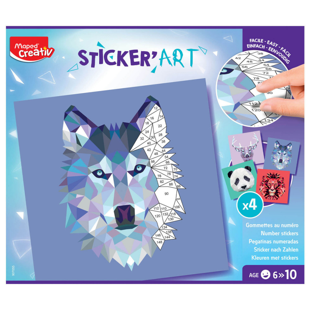 Zestaw przyklejanie po numerach Sticker Art dla dzieci - Maped - 4 szt.
