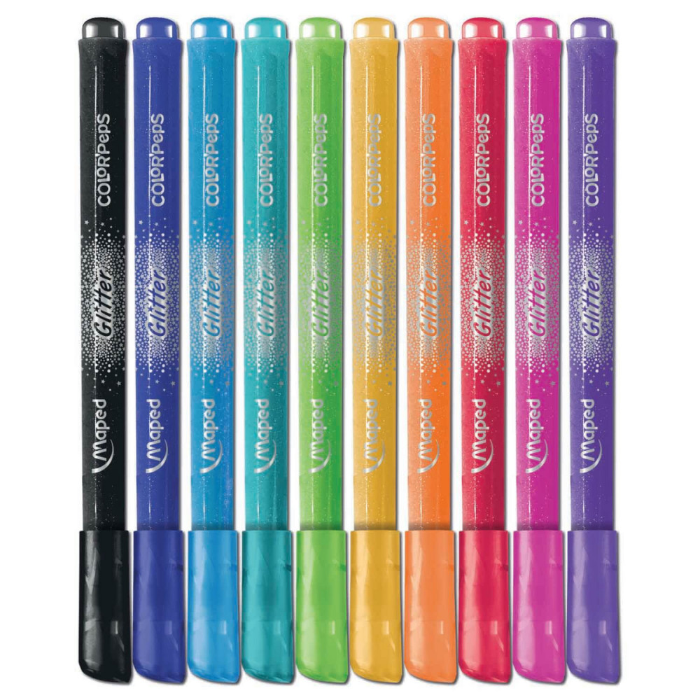 Flamastry brokatowe Color' Peps Glitter dla dzieci - Maped - 10 kolorów