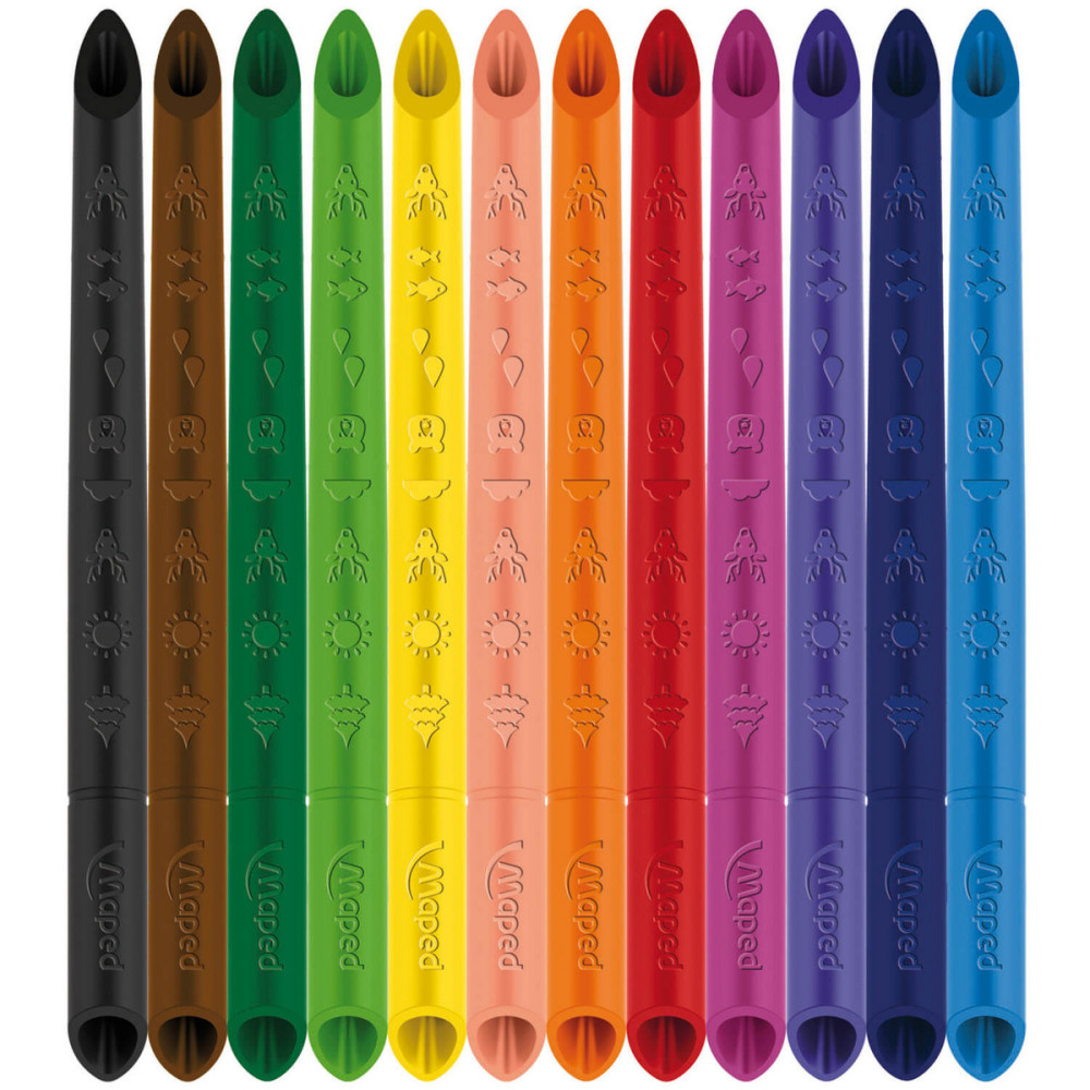 Zestaw grafitowych kredek Color' Peps dla dzieci - Maped - 12 kolorów
