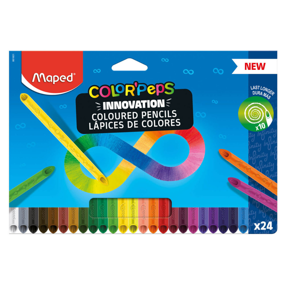 Zestaw grafitowych kredek Color' Peps dla dzieci - Maped - 24 kolory