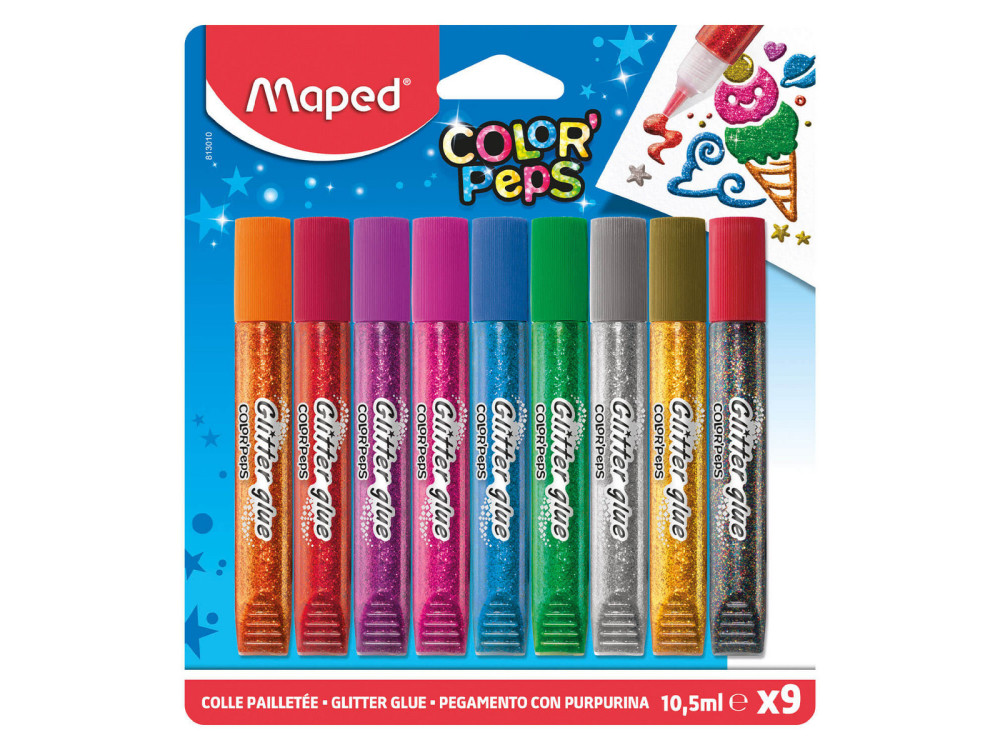 Color' Peps glitter glue for kids - Maped - 9 x 10,5 ml