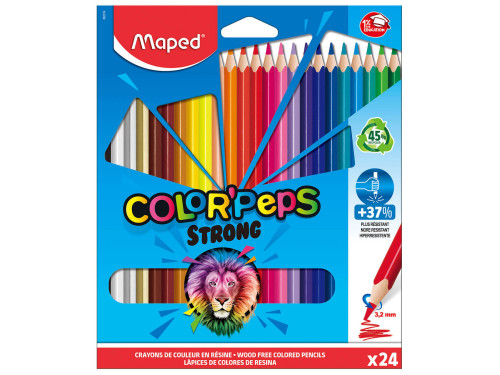 Kredki trójkątne Color' Peps Strong dla dzieci - Maped - 24 kolory