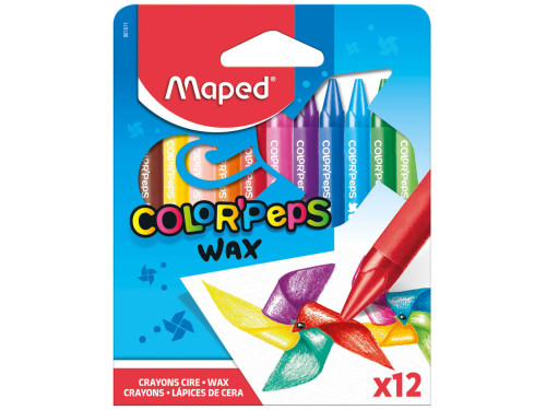 Color' Peps Wax colored pencils for kids - Maped - 12 pcs.