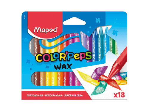 Color' Peps Wax colored pencils for kids - Maped - 18 pcs.