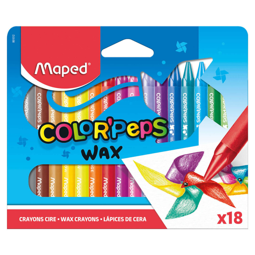 Color' Peps Wax colored pencils for kids - Maped - 18 pcs.