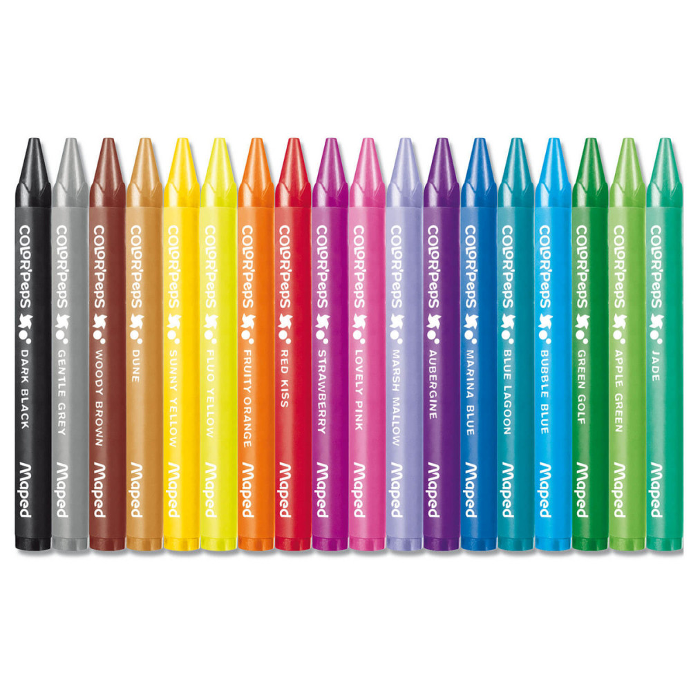 Color' Peps Wax colored pencils for kids - Maped - 18 pcs.