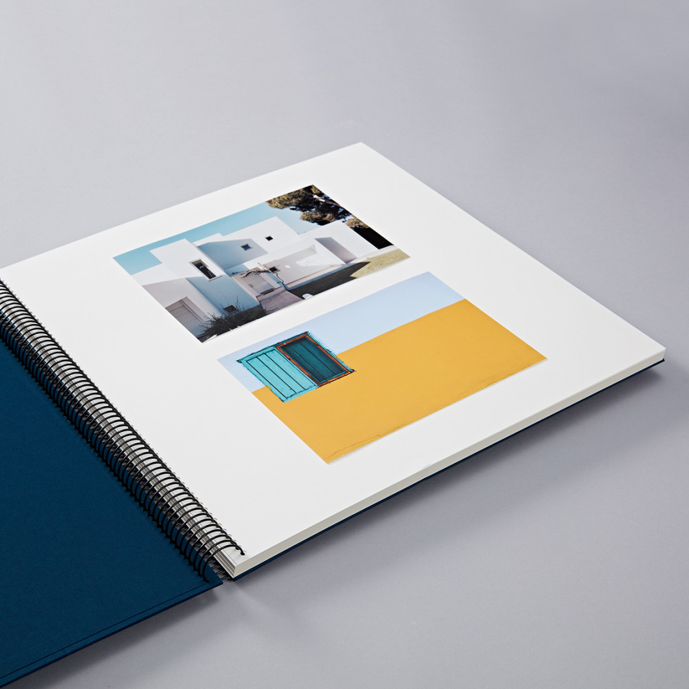 Photo album Economy 34,5 x 33,2 cm - Semikolon - white pages, Azzurro