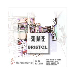 Square Bristol Sketch Pad - Hahnemühle - 10,5 x 10,5 cm, 250 g, 15 sheets
