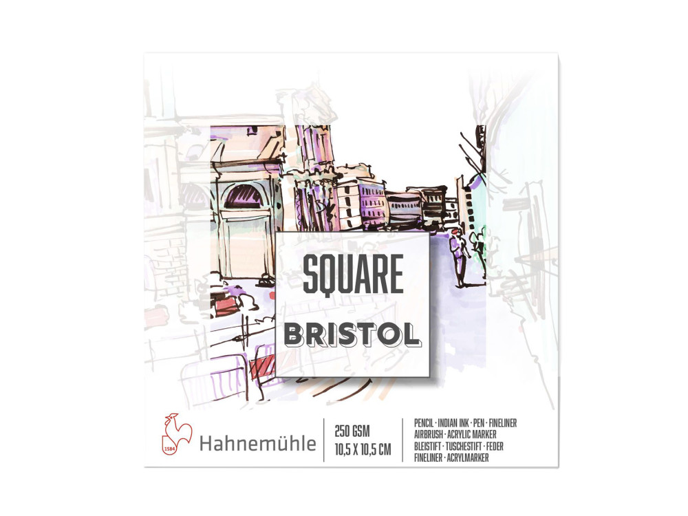 Blok Square Bristol - Hahnemühle - 10,5 x 10,5 cm, 250 g, 15 ark.