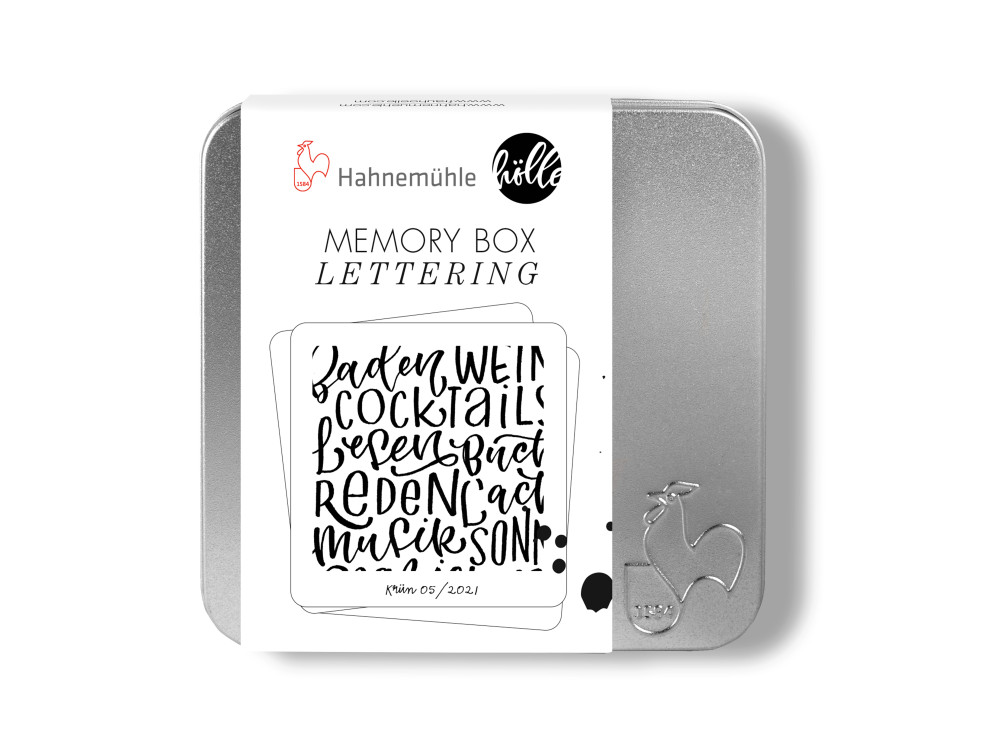 Zestaw kart Memory Box Lettering - Hahnemühle - 9 x 9 cm, 250 g, 25 ark.