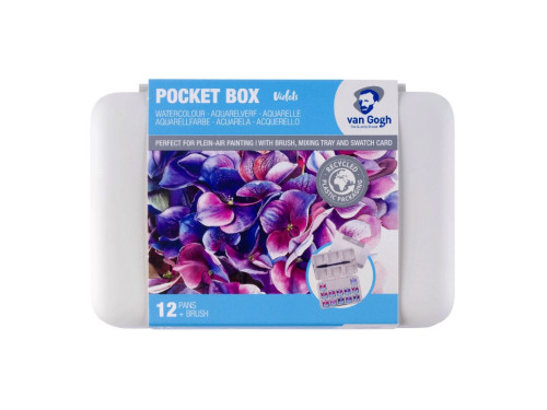 Zestaw akwareli w półkostkach Pocket Box Pinks & Violets - Van Gogh - 12 kolorów