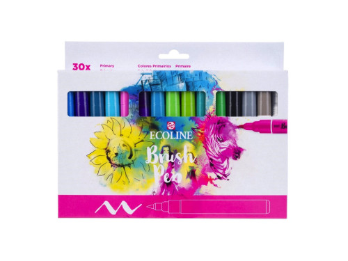 Brush Pen watercolor set Ecoline Primary - Talens - 30 pcs.