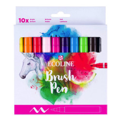 Brush Pen watercolor set Ecoline Bright - Talens - 10 pcs.