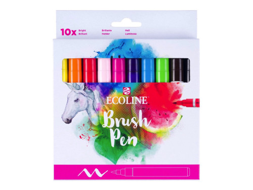 Zestaw pisaków pędzelkowych Ecoline Bright - Talens - 10 szt.