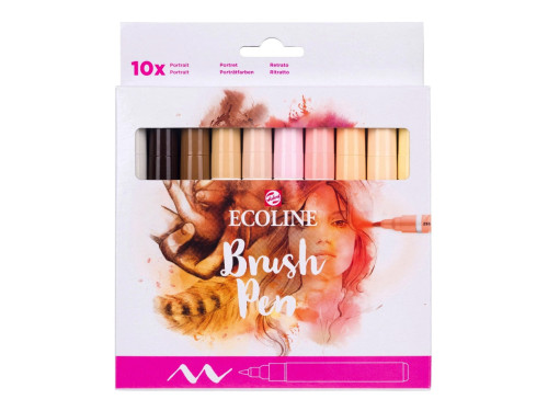 Brush Pen watercolor set Ecoline Portrait - Talens - 10 pcs.