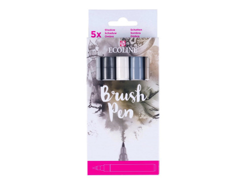 Zestaw pisaków pędzelkowych Ecoline Shadow - Talens - 5 szt.