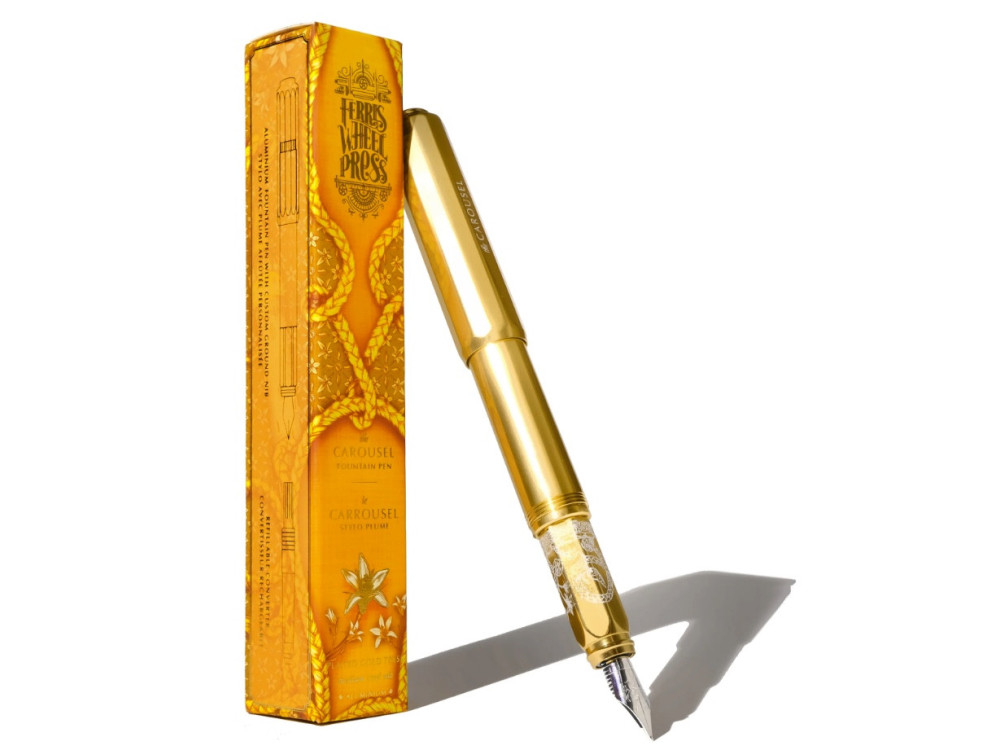 Aluminium Carousel Fountain Pen - Ferris Wheel Press - Plaited Gold Tress, M