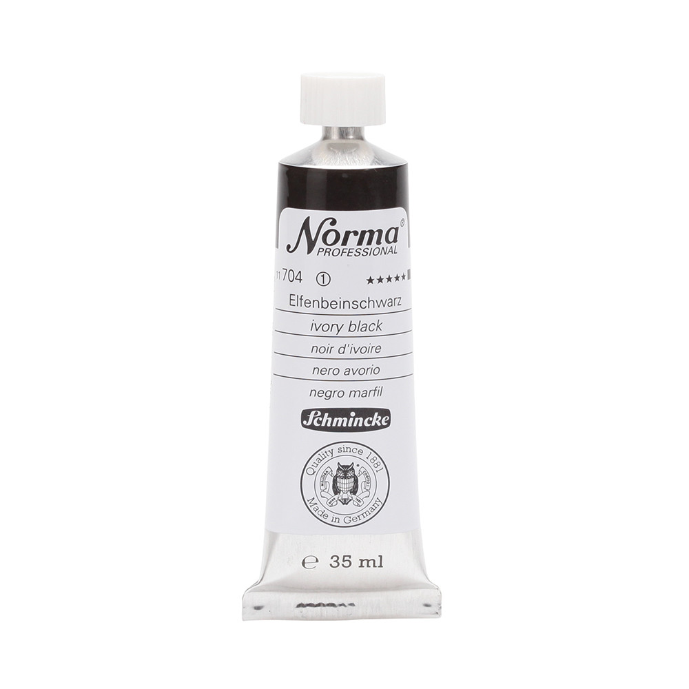 Norma Professional oil paint - Schmincke - 704, Ivory Black, 35 ml