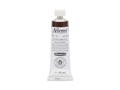 Norma Professional oil paint - Schmincke - 624, Burnt Umber, 35 ml
