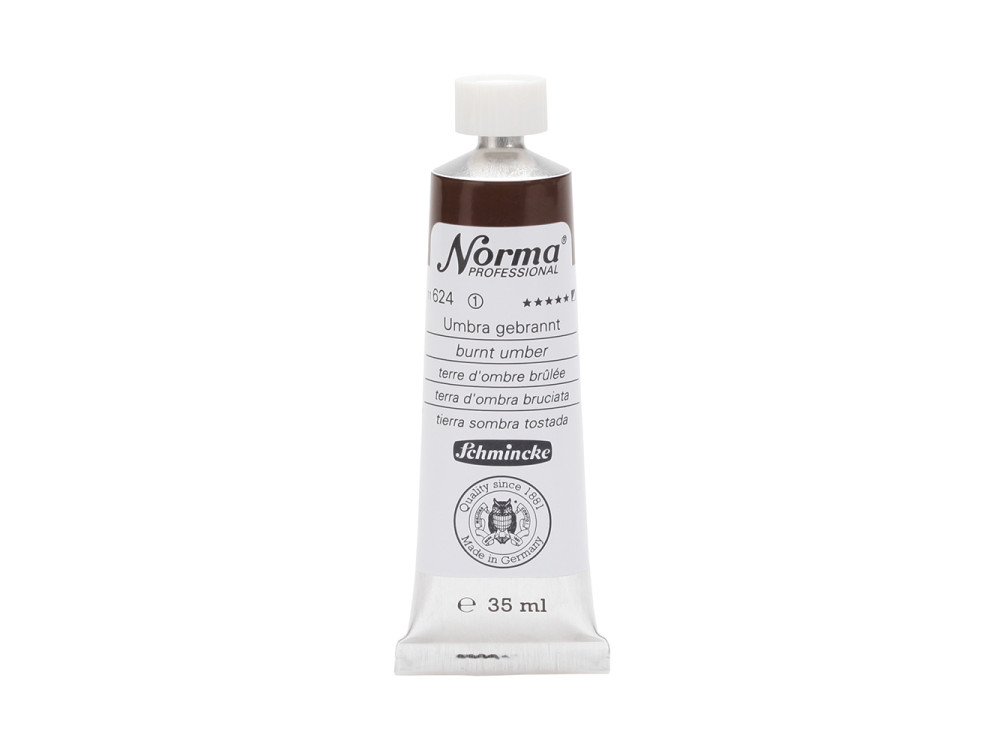 Farba olejna Norma Professional - Schmincke - 624, Burnt Umber, 35 ml