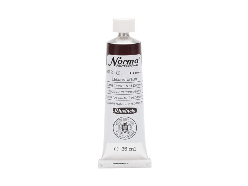 Farba olejna Norma Professional - Schmincke - 618, Translucent Red Brown, 35 ml