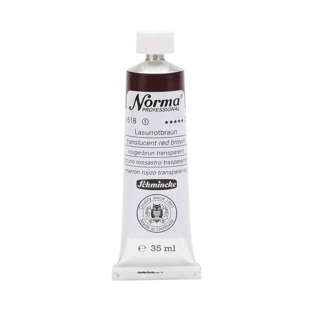 Farba olejna Norma Professional - Schmincke - 618, Translucent Red Brown, 35 ml