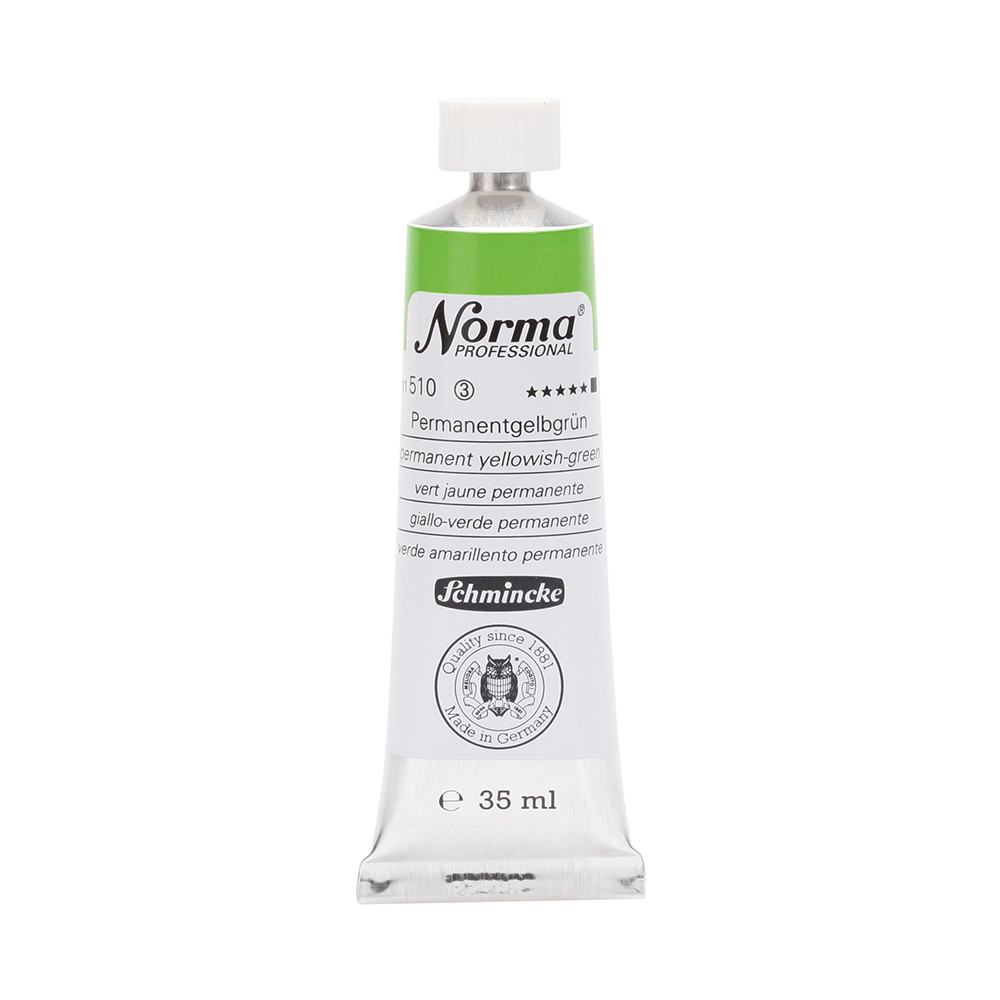Norma Professional oil paint - Schmincke - 510, Permanent Yellowish-Green, 35 ml