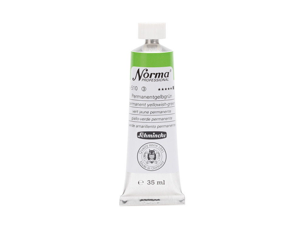 Norma Professional oil paint - Schmincke - 510, Permanent Yellowish-Green, 35 ml