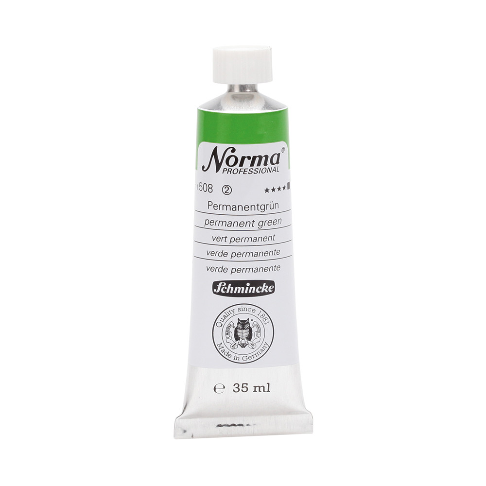 Norma Professional oil paint - Schmincke - 508, Permanent Green, 35 ml