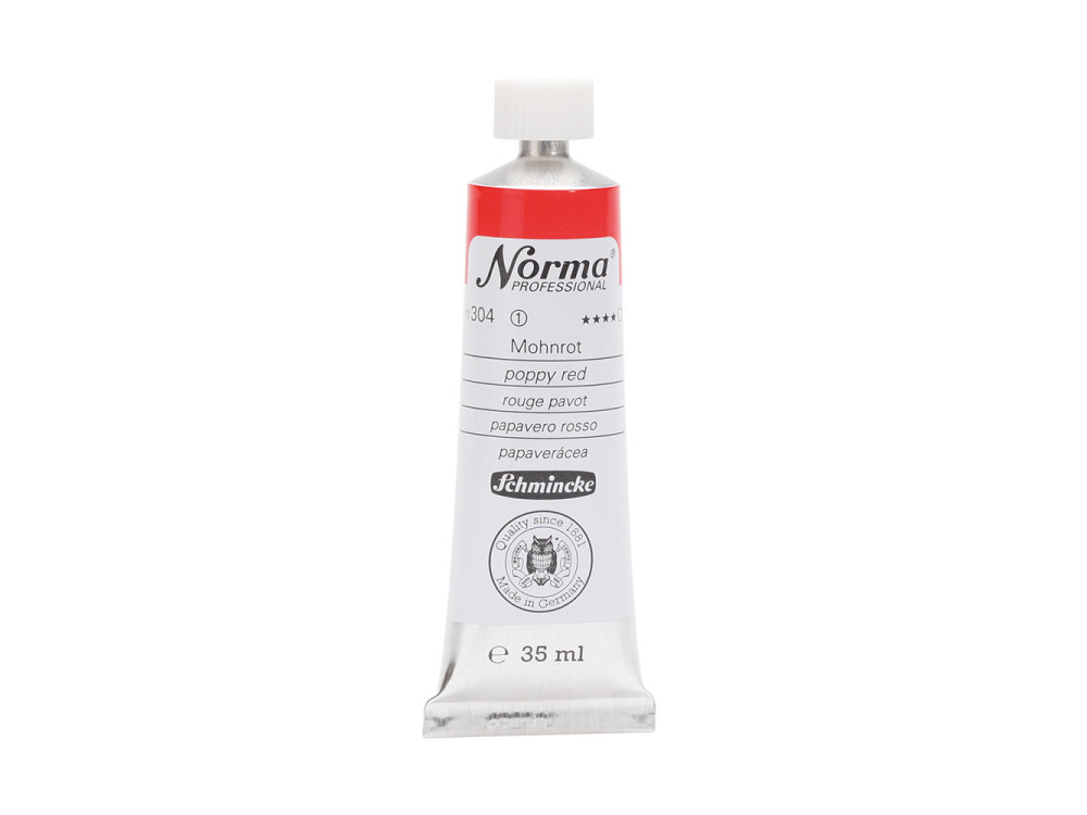Norma Professional oil paint - Schmincke - 304, Poppy Red, 35 ml