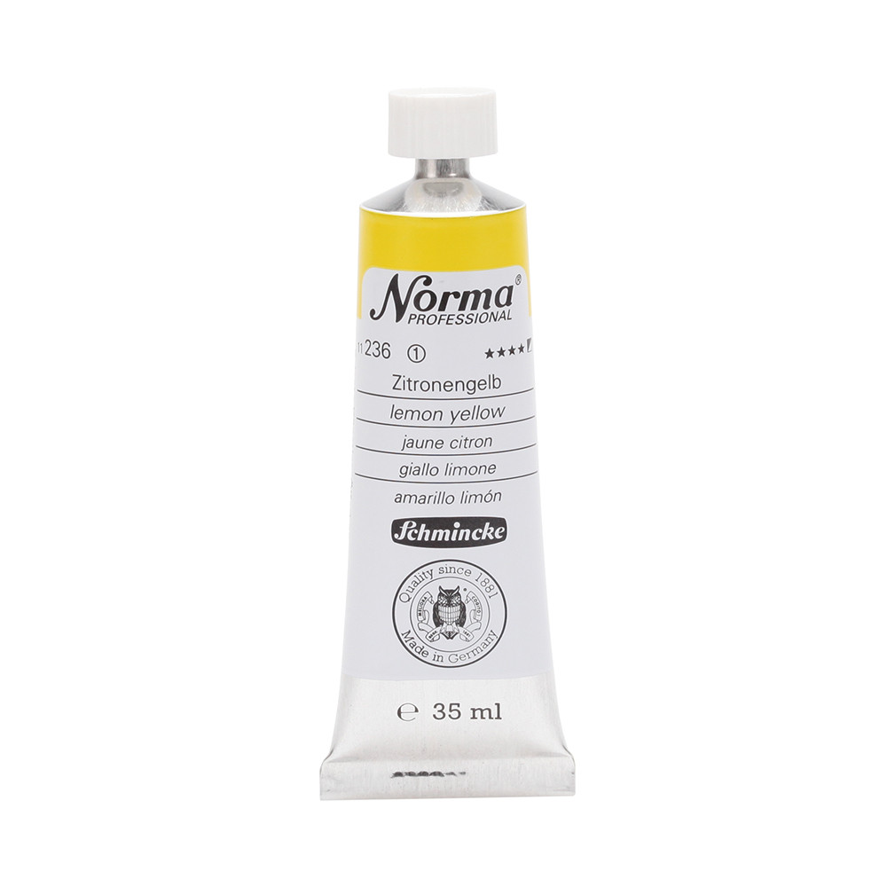 Norma Professional oil paint - Schmincke - 236, Lemon Yellow, 35 ml