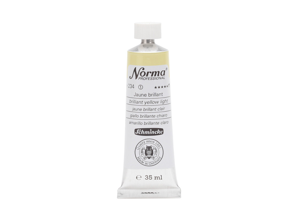 Norma Professional oil paint - Schmincke - 234, Brilliant Yellow Light, 35 ml