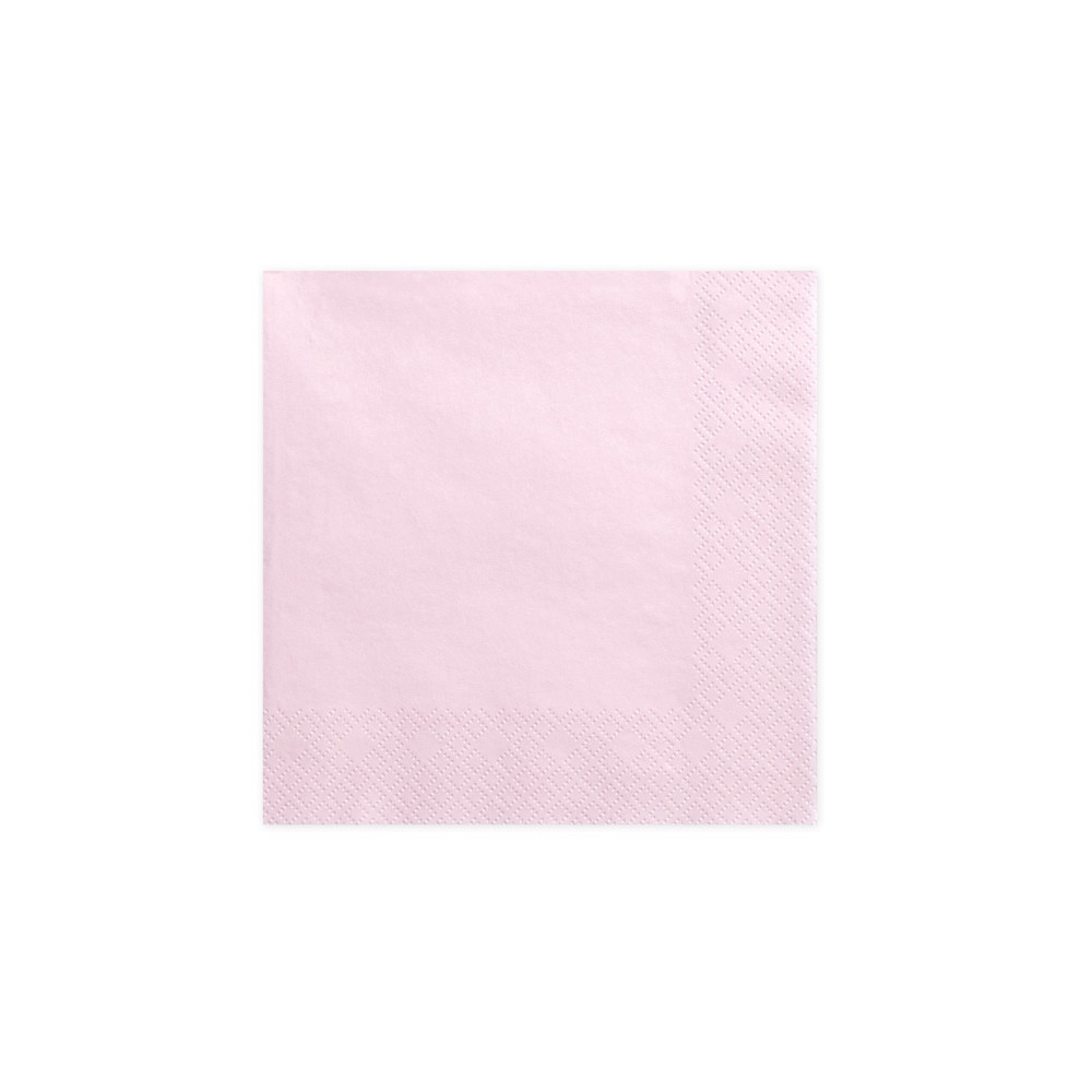 Paper napkins - light powder pink, 20 pcs.