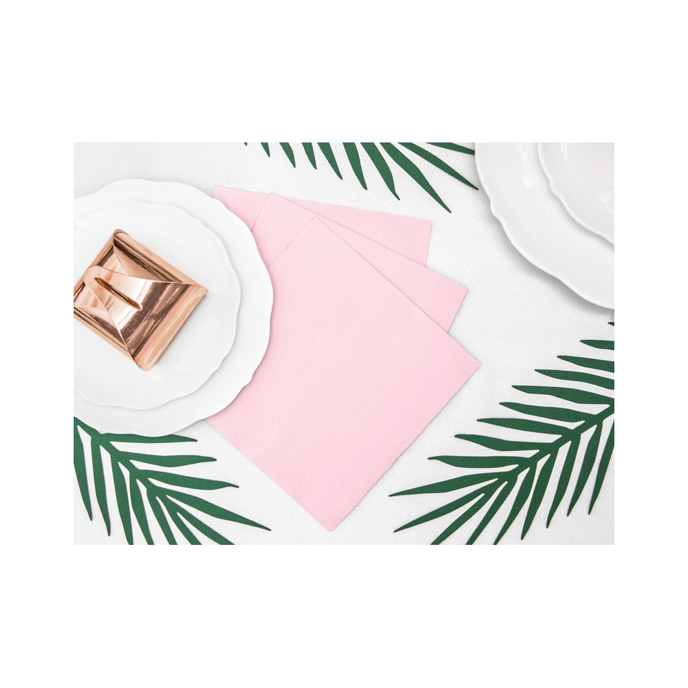 Paper napkins - light powder pink, 20 pcs.