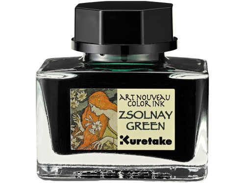 Ink-Cafe Art Noveau calligraphy ink - Kuretake - Zsolnay Green, 21 ml