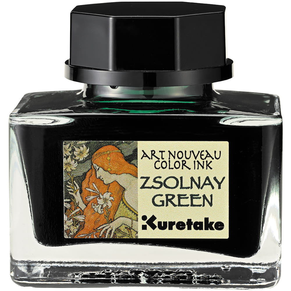 Ink-Cafe Art Noveau calligraphy ink - Kuretake - Zsolnay Green, 21 ml