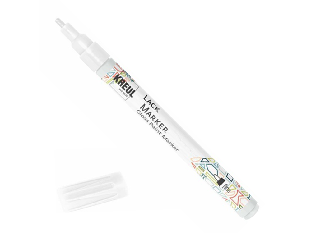 Marker dekoracyjny Gloss Paint - Kreul - cienki, White, 1-2 mm