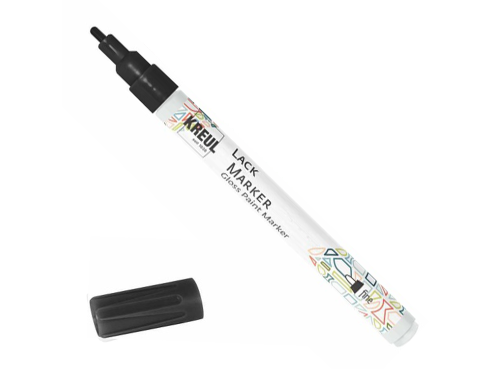 Marker dekoracyjny Gloss Paint - Kreul - cienki, Black, 1-2 mm