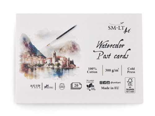 Watercolor Post Cards 10,5 x 15 cm - SM-LT - 300 g, 20 sheets
