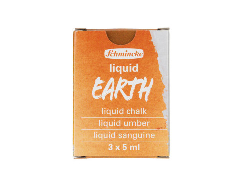 Zestaw węgli w płynie Liquid Earth - Schmincke - 3 kolory x 5 ml