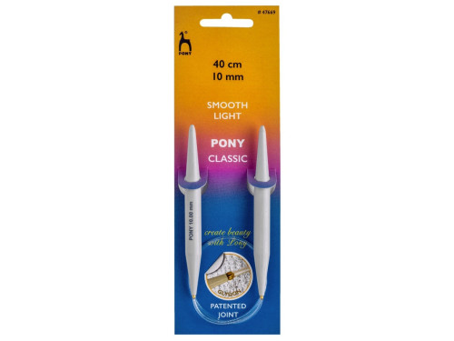Teflon-coated circular knitting needles - Pony - 10 mm, 40 cm