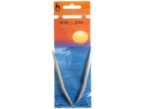 Teflon-coated circular knitting needles - Pony - 6 mm, 40 cm