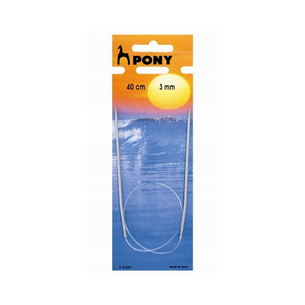 Teflon-coated circular knitting needles - Pony - 3 mm, 40 cm