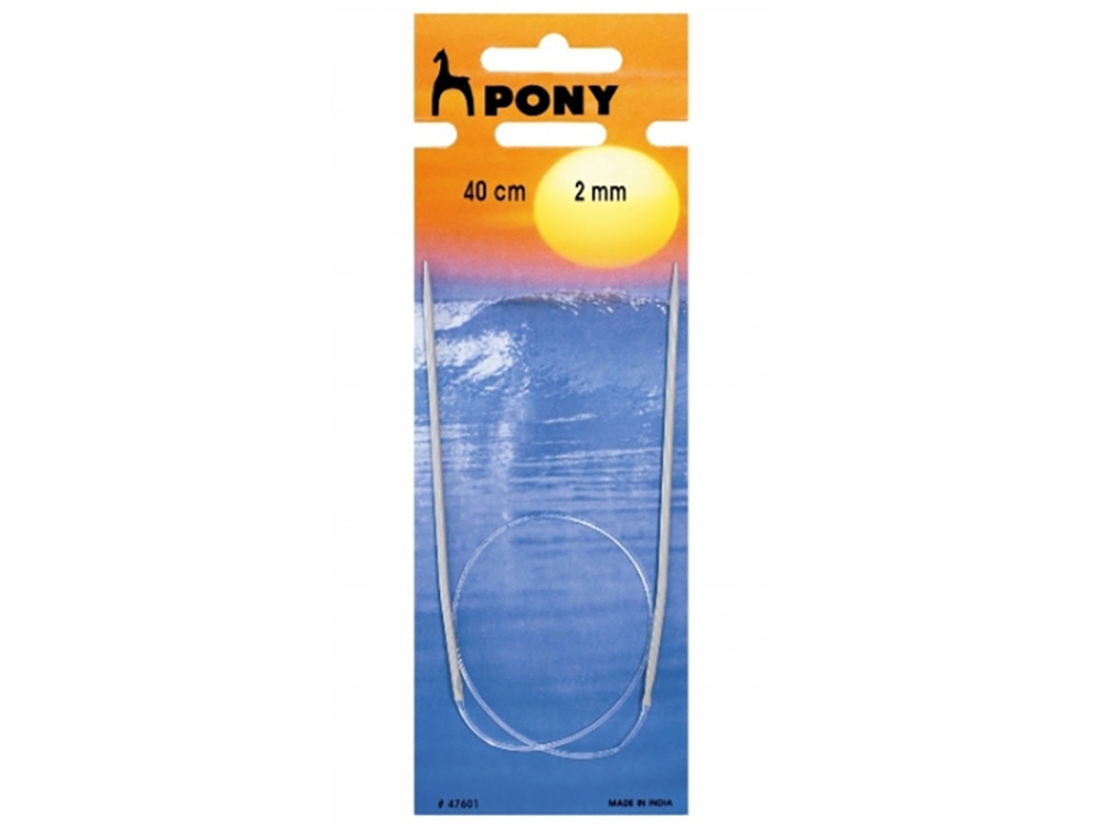 Teflon-coated circular knitting needles - Pony - 2 mm, 40 cm