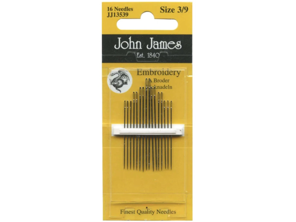 Embroidery needles - John James - size 3-9, 16 pcs.