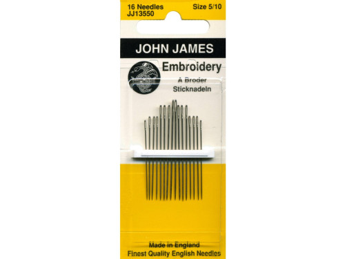 Embroidery needles - John James - size 5-10, 16 pcs.