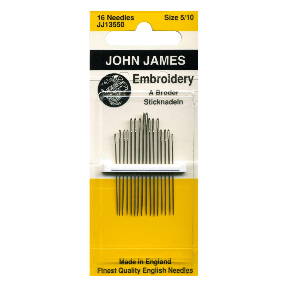 Zestaw igieł do haftowania - John James - rozmiar 5-10, 16 szt.