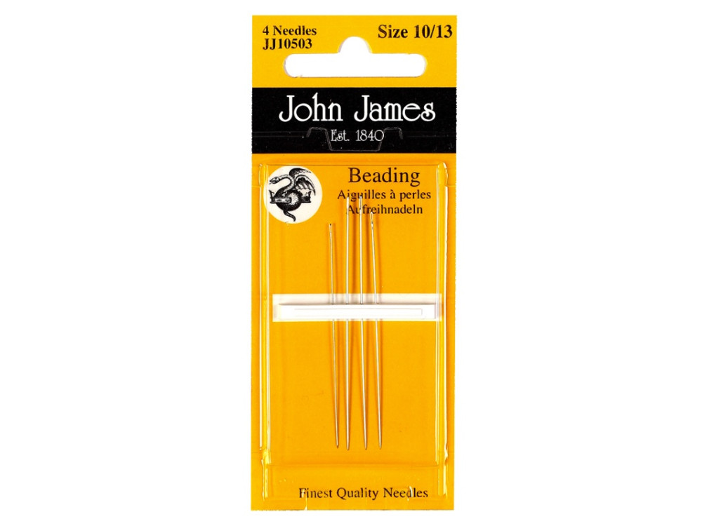 Beading needles - John James - size 10-13, 4 pcs.