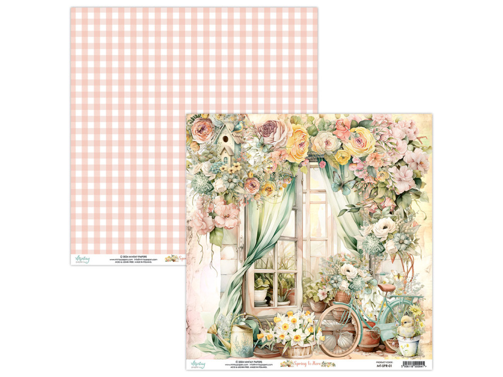 Scrapbooking paper 30,5 x 30,5 cm - Mintay - Spring is Here 01