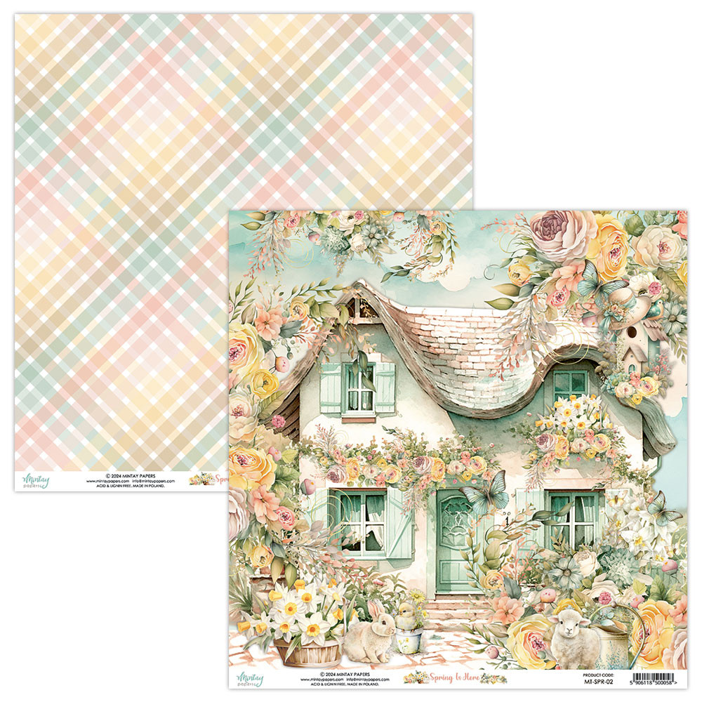 Scrapbooking paper 30,5 x 30,5 cm - Mintay - Spring is Here 02